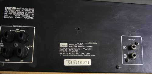 SANSUI T-60 AM/FM STEREO RADIO TUNER COMPONENT - GOOD WORKING CONDITION