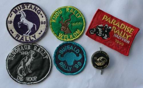 MOTORCYCLE BIKE RALLY BADGES -- LOT OF 6 -- GOOD CONDITION