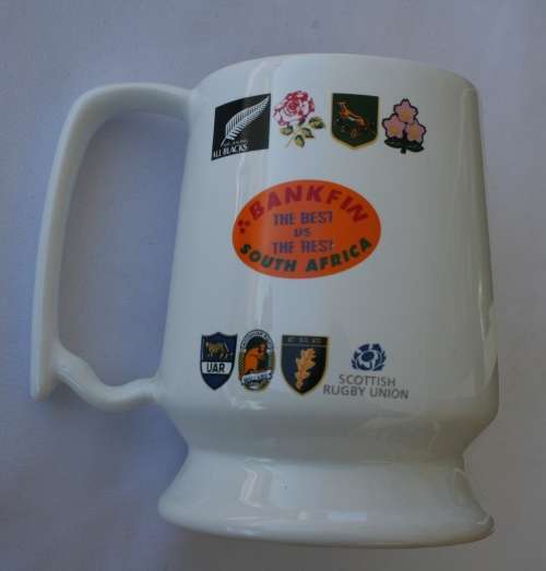 SA SPRINGBOK RUGBY PORCELAIN BEER MUG -- SUPER CONDITION