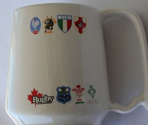 SA SPRINGBOK RUGBY PORCELAIN BEER MUG -- SUPER CONDITION