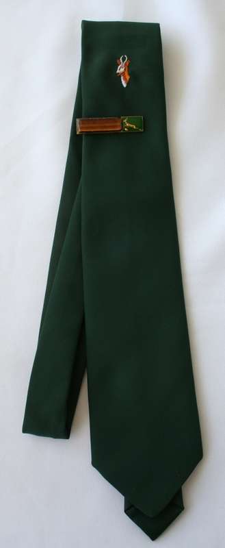 VINTAGE RUGBY SPRINGBOK TIE WITH TIE CLIP -- OFFICIAL TIE / NECKWEAR