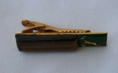 VINTAGE RUGBY SPRINGBOK TIE WITH TIE CLIP -- OFFICIAL TIE / NECKWEAR