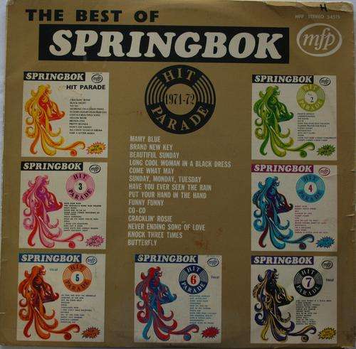 BEST OF SPRINGBOK HIT PARADE, VOL 1 1971-72 --- VINYL LP RECORD
