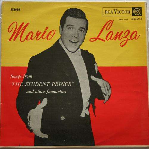 MARIO LANZA -- THE STUDENT PRINCE AND OTHER SONGS -- VINYL LP RECORD