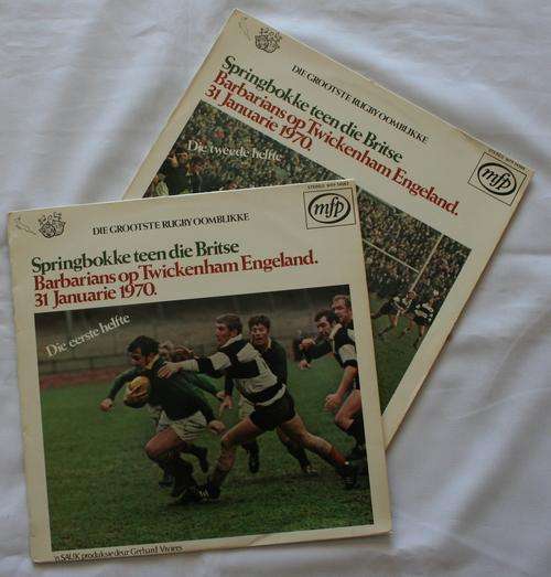 SPRINGBOK RUGBY RECORDS SET -- GERHARD VIVIERS -- VINYL LP RECORD