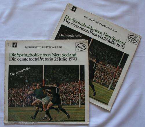 2 SPRINGBOK RUGBY RECORDS SET -- GERHARD VIVIERS -- VINYL LP RECORD