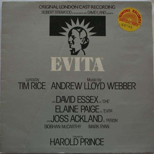 EVITA -- ORIGINAL LONDON CAST -- VINYL LP RECORD