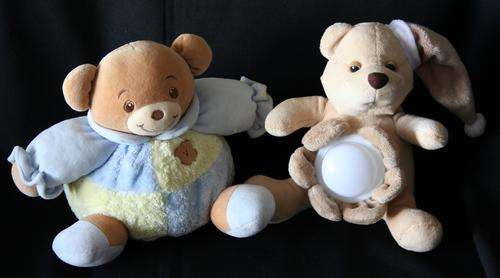 2 CUDDLY TEDDY BEARS -- ONE WITH NIGHTLIGHT -- 1 LOT