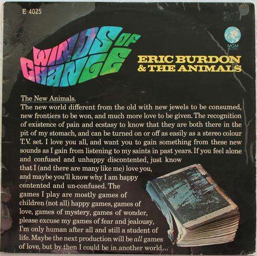 ERIC BURDON AND THE ANIMALS -- WINDS OF CHANGE -- VINYL LP RECORD