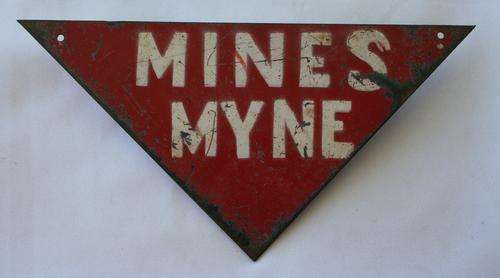 SADF -- STEEL LANDMINE WARNING PLATE -- BUSH WAR ERA