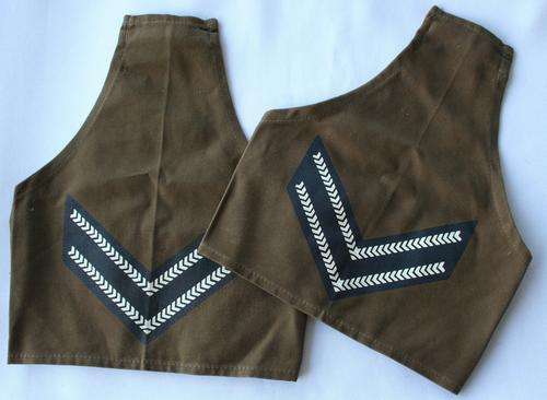 SADF -- ARMY NUTRIA BROWN RANK BRASSARD PAIR SLEEVES -- CORPORAL