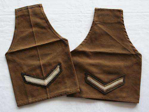 SADF -- ARMY NUTRIA BROWN RANK BRASSARD PAIR SLEEVES -- LANCE-CORPORAL