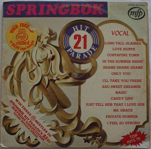 SPRINGBOK HIT PARADE VOL: 21 -- VINYL LP RECORD