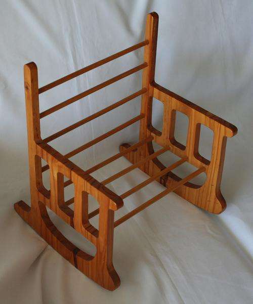 HANDMADE - WOODEN ROCKER CHAIR FOR LARGE DOLL -- VERY GOOD CONDITION