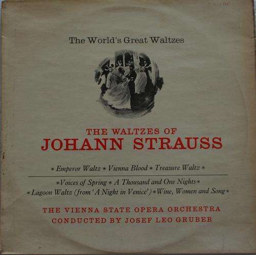 THE WALTZES OF JOHANN STRAUSS -- VIENNA STATE ORCHESTRA -- VINYL LP RECORD