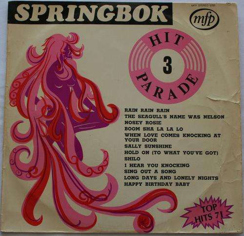 SPRINGBOK HIT PARADE VOL: 3 -- VINYL LP RECORD