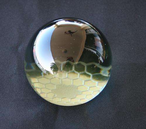 SOLID GLASS PAPERWEIGHT BALL  --  DECORATION