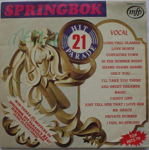 SPRINGBOK HIT PARADE VOL: 21 -- VINYL LP RECORD