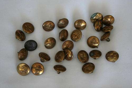 SAAF -- SA AIRFORCE -- 27 SMALL BRASS TUNIC BUTTONS -- 1960's