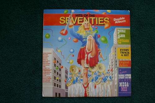 HITS OF THE SEVENTIES--DOUBLE ALBUM--NON STOP MEGA MIX--VARIOUS--VINYL DOUBLE LP RECORDS 33RPM