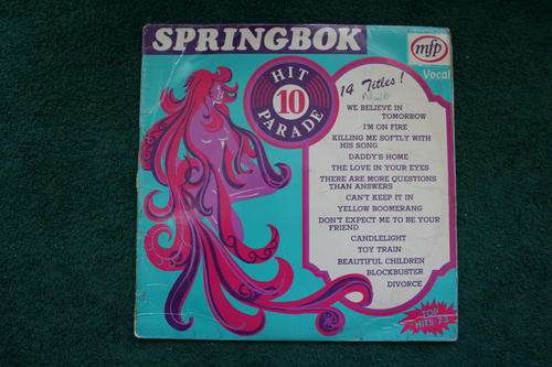 SPRINGBOK HIT PARADE NO: 10 --- VINYL LP RECORD