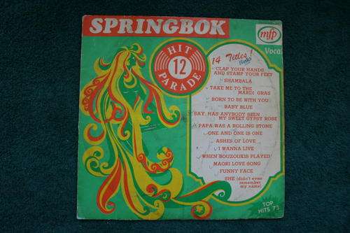 SPRINGBOK HIT PARADE NO: 12 --- VINYL LP RECORD