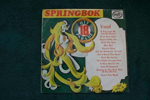 SPRINGBOK HIT PARADE VOL: 18 -- VINYL LP RECORD