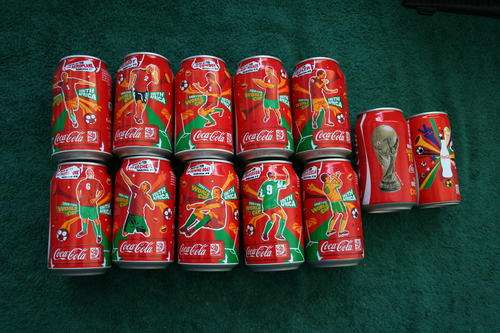 FIFA 2010 WORLD CUP SOCCER IN SA COCA-COLA COKE CANS--COMPLETE COLLECTION --12 CANS