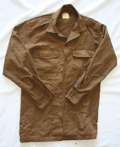 SADF NUTRIA BROWN SHIRT--SIZE : MEDIUM -- AS USED IN BUSH WAR