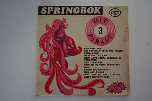 SPRINGBOK HIT PARADE VOL: 3 -- VINYL LP RECORD