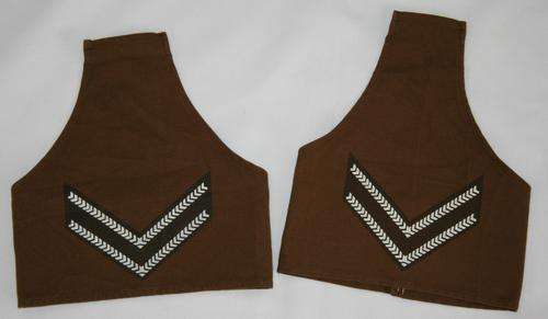 SADF -- ARMY NUTRIA BROWN RANK BRASSARD PAIR SLEEVES -- CORPORAL