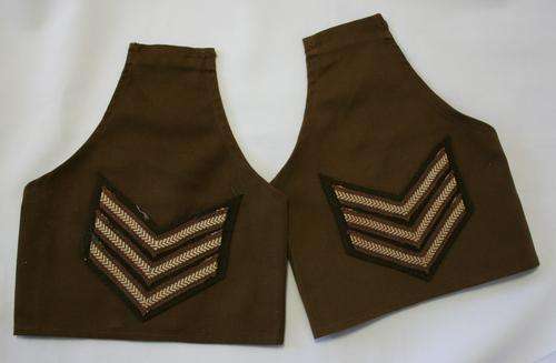 SADF -- PAIR NUTRIA BROWN BRASSARD SLEEVES -- SERGEANT RANKS