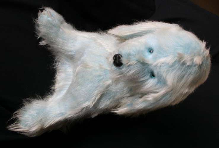 VINTAGE SITTING SHAGGY DOG -- 57 CM HIGH