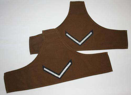 SADF -- ARMY NUTRIA BROWN RANK BRASSARD PAIR SLEEVES -- LANCE-CORPORAL