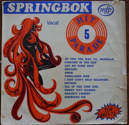 SPRINGBOK HIT PARADE VOL:  5 -- VINYL LP RECORD