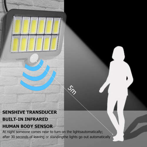 LED Solar Waterproof PIR Motion Sensor Wall Light for Outdoor Garden