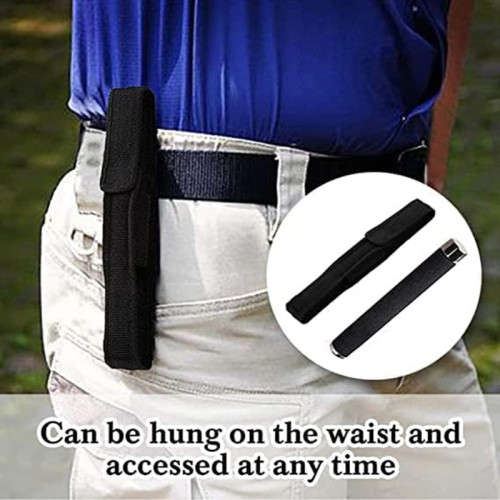 Self-Defense Three-Section Telescopic Stick With Storage Bag, Black