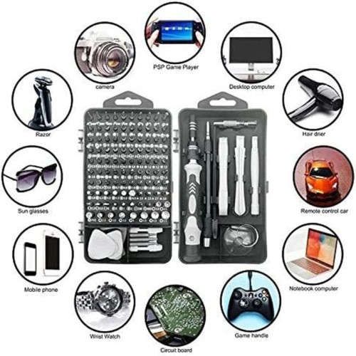 Precision Screwdriver Set Rust-Resistant 117 Pieces Multiple Sizes Suitable For Computer Watches