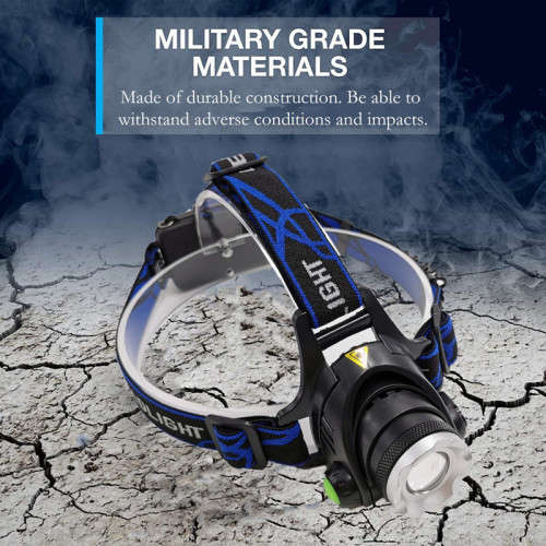 LED Waterproof Rechargeable Headlamp Outdoor Night Fishing Patrol Camping