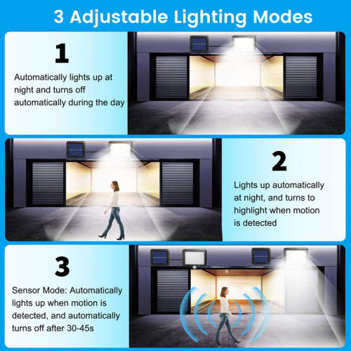 LED Smart Wall Light Waterproof Motion Sensor Solar Powered Ideal for Garden or Path Lights