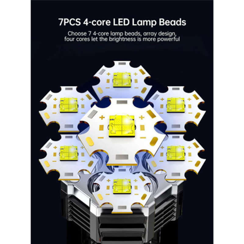 LED Rechargeable Flashlight With Handle Suitable For Outdoor Camping Hunting And Emergency