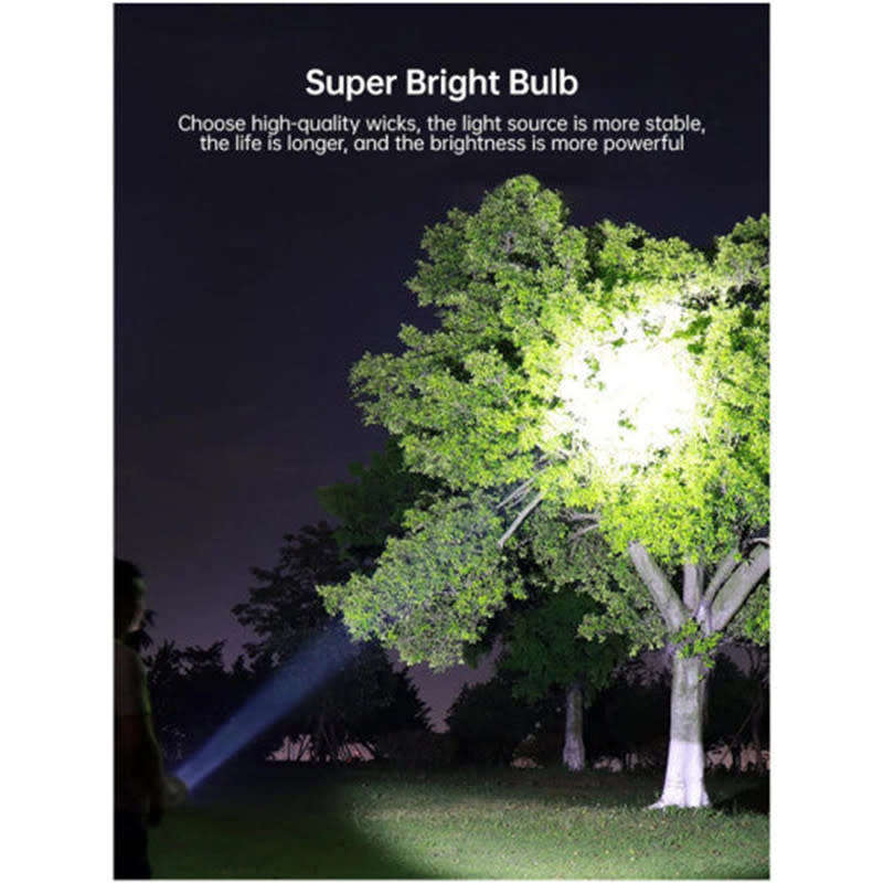 LED Rechargeable Flashlight With Handle Suitable For Outdoor Camping Hunting And Emergency