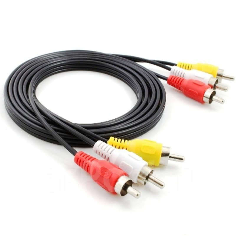 1.5M 3 RCA Male to Male Pin Audio Video Cable with Best Conductive Metal Connectors and Set Top Boxe