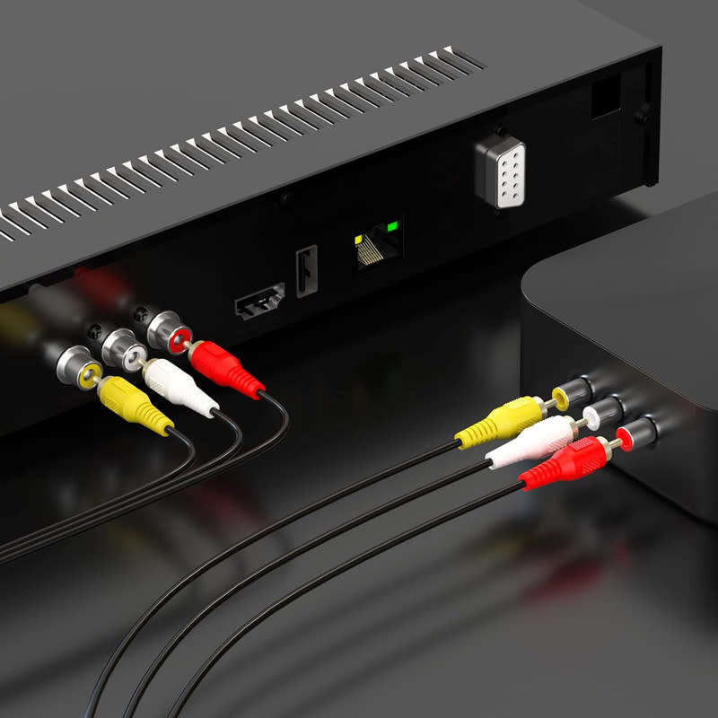 1.5M 3 RCA Male to Male Pin Audio Video Cable with Best Conductive Metal Connectors and Set Top Boxe