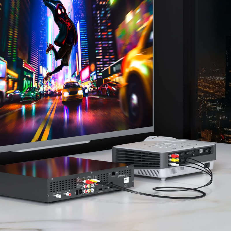 1.5M 3 RCA Male to Male Pin Audio Video Cable with Best Conductive Metal Connectors and Set Top Boxe