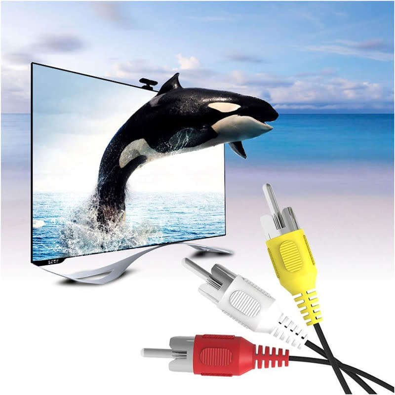1.5M 3 RCA Male to Male Pin Audio Video Cable with Best Conductive Metal Connectors and Set Top Boxe