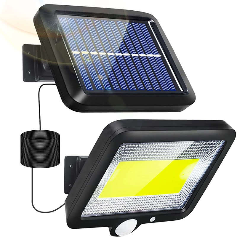 LED Solar Cob Wall Light For Home Garden Path Courtyard Pir Motion Sensor Wall Light