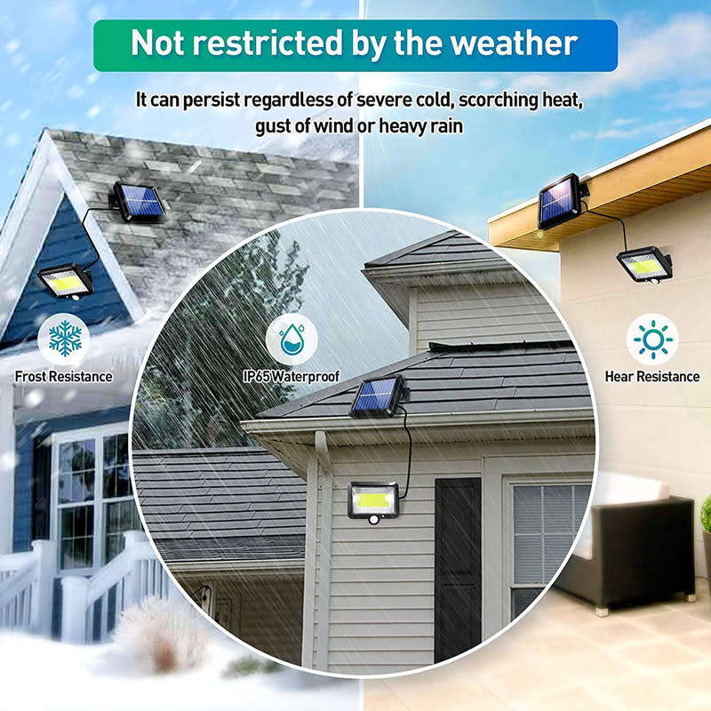 LED Solar Cob Wall Light For Home Garden Path Courtyard Pir Motion Sensor Wall Light