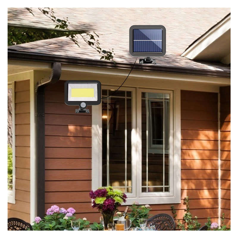 LED Solar Cob Wall Light For Home Garden Path Courtyard Pir Motion Sensor Wall Light