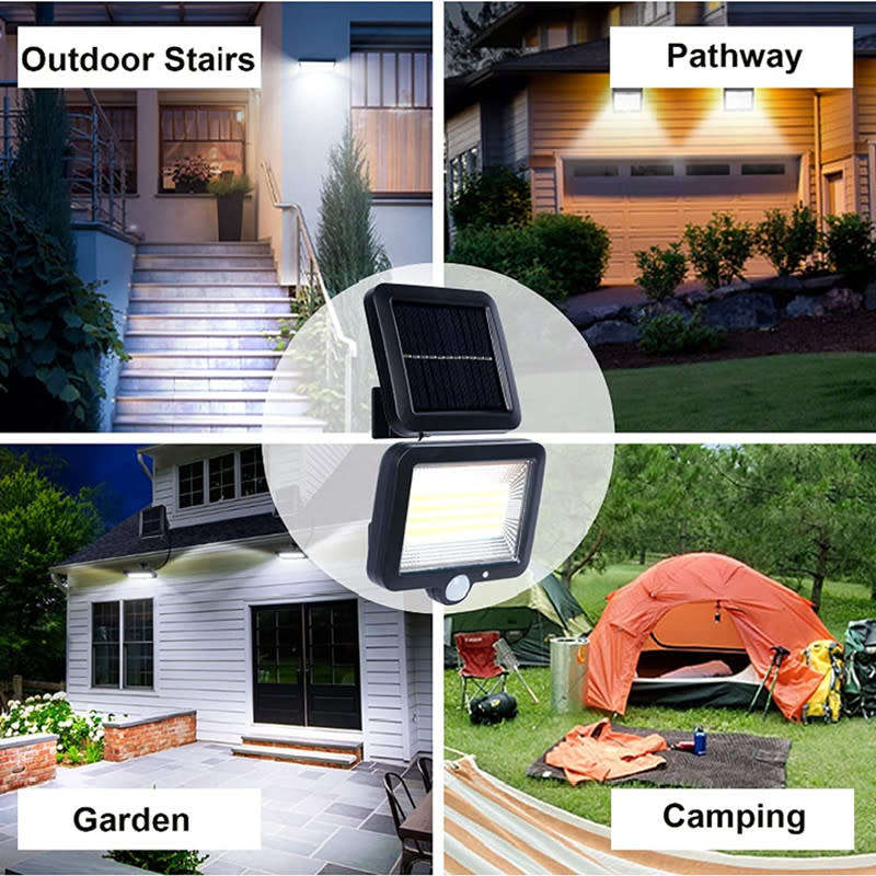 LED Solar Cob Wall Light For Home Garden Path Courtyard Pir Motion Sensor Wall Light
